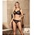 CONJUNTO YAFFA SEM BOJO EM TULE BORDADO Y7056 PRETO G - Imagem 1
