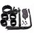 Kit Sado Bondage 8 Itens (Coleira, Guia, Venda, Mordaça, Algema e Chicote) - Preto - 8115 - Imagem 1