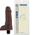 Pênis Realístico Com Escroto e Vibrador em CYBERSKIN Cor CHOCOLATE - 16,5 x 3,5 CM PK320CH - Imagem 1