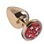 PLUG ANAL LESS CRAVEJADA HARD (HA144) DOURADO/VERMELHO M - Imagem 2