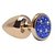 PLUG ANAL LESS CRAVEJADA HARD (HA144) DOURADO/AZUL M - Imagem 1