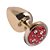 PLUG ANAL LESS CRAVEJADA HARD (HA143) DOURADO/VERMELHO P - Imagem 2