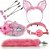 Fantasia KIT Rabo de Raposa com Tiara de Orelhas, Grampos Para os Seios em Metal e Gargantilha com Máscara (Rosa) - Imagem 1