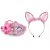 Fantasia KIT Rabo de Raposa com Tiara de Orelhas, Grampos Para os Seios em Metal e Gargantilha com Máscara (Rosa) - Imagem 5