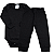Conjunto Body Preto Liso Canelado - Imagem 1