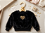 Blusa Fleece Preta com Coração - Imagem 1