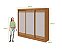 Roupeiro Lopas Nice 3 Portas de Correr com Espelho e Pes Amendoa /Off White Flex - Imagem 4