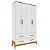 Jogo de Quarto de Bebe Guarda Roupa Berco e Comoda Peroba Gutti Branco com Menzo  100% MDF - Imagem 3