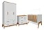 Jogo de Quarto de Bebe Guarda Roupa Berco e Comoda Peroba Gutti Branco com Menzo  100% MDF - Imagem 2