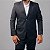 Terno/Costume Slim Fit Microfibra - Preto Com Marca D'água - Imagem 2