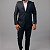 Terno/Costume Slim Fit Microfibra - Preto Com Marca D'água - Imagem 3