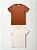 Kit 2 Camisetas Algodão Premium Sem Transparência Caramelo e Off White - Imagem 1