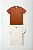 Kit 2 Camisetas Algodão Premium Sem Transparência Caramelo e Off White - Imagem 1