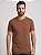 Camiseta Algodão Básica Toque Macio - Marrom - Imagem 3
