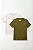 Kit 2 Camisetas Algodão Toque Macio - Off White e Verde Musgo - Imagem 2