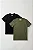 Kit 2 Camisetas Algodão Toque Macio - Preta e Verde Militar - Imagem 2