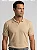 Camisa Polo Masculina Sem Botão Texturizada Bege - Imagem 1