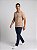 Camisa Polo Masculina Algodão Minimal Creme - Imagem 4