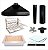 Churrasqueira Gourmet Pequena Completa Galvanizada Cor Preta Coifa 3 Águas com Vidros Incolor Lateral 4 espetos Grelha Moeda Suporte Suspenso Exaustor Duto e Capa Preta - Imagem 2