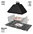 Churrasqueira Gourmet Média Completa Cor Preta Galvanizada Coifa 3 Águas com Vidros Incolor Lateral 5 espetos Grelha Moeda Suporte Suspenso Exaustor Duto e Capa Preta - Imagem 9
