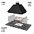 Churrasqueira Gourmet Grande Completa Galvanizada Cor Preta Coifa 3 Águas com Vidros Incolor Lateral 6 espetos Grelha Moeda Suporte Suspenso Exaustor Duto e Capa Preta - Imagem 5