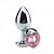 PLUG ANAL DE AÇO COM CRISTAL FORMATO CORAÇÃO TAMANHO P COR ROSA SEXY IMPORT - Imagem 1