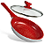 Frigideira 20CM de Ceramica e Indução  - Prata com Vermelho - Imagem 1