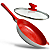 Frigideira 32CM de Ceramica e Indução - Prata com Vermelho - Imagem 1