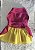 Vestido para Cães Arco Iris Rosa com Amarelo Laço Amarelo com Figura de Nuvens Branca e Arco Iris - Gaby Moda Pet - Imagem 4
