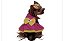 Vestido para Cães Arco Iris Rosa com Amarelo Laço Amarelo com Figura de Nuvens Branca e Arco Iris - Gaby Moda Pet - Imagem 1