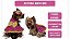 Vestido para Cães Arco Iris Rosa com Amarelo Laço Amarelo com Figura de Nuvens Branca e Arco Iris - Gaby Moda Pet - Imagem 2