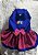 Vestido para Cães Girls Azul Royal com Rosa e Letras Bordadas -Gaby Moda Pet - Imagem 1