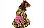 Vestido Soft para Cães Inverno Animal Print Amarelo com Rosa e Laço Rosa -Gaby Moda Pet - Imagem 1