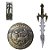 KIT MEDIEVAL COM ESPADA ESCUDO WEAPONS SERIES - Imagem 1