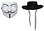 Mascara V. De Vingança E Chapéu Anonymous Halloween - Imagem 1