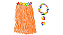 Saia Havaiana 60 Cm Adulta Adulto Colar Pulseira Fantasia Carnaval - Imagem 4