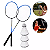 Kit Jogo Badminton 2 Raquetes 3 Petecas e Bolsa - Imagem 3