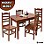 Conjunto Mesa de 4 Lugares 1,20m x 80cm 100% Madeira Teca Só mesas - Imagem 1