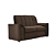 Conjunto 2 e 3 Lugares Onix Amilcar Suede Marrom - Imagem 2