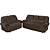 Conjunto 2 e 3 Lugares Corolla Amilcar Suede Marrom - Imagem 1