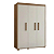 0019.03 BARRETO MULTIUSO BELIZE 3 PORTAS LEGNO/OFF WHITE - Imagem 3