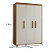 0019.03 BARRETO MULTIUSO BELIZE 3 PORTAS LEGNO/OFF WHITE - Imagem 4