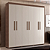 0006.03 BARRETO ROUPEIRO MILAO 6 PORTAS LEGNO/OFF WHITE - Imagem 1