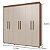 0006.03 BARRETO ROUPEIRO MILAO 6 PORTAS LEGNO/OFF WHITE - Imagem 3