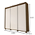 0034.05 BARRETO ROUPEIRO BARCELONA 3P LEGNO/OFF WHITE - Imagem 3
