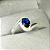 Anel Zircônia Oval Azul - Prata 925 - Imagem 2