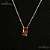 Colar Retangulo Zirconia - Vermelho - Imagem 1