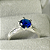Anel Zircônia Azul Redondo - Prata 925 - Imagem 2