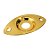 Chapa Para Jack Oval Com Relevo Metal Dourada - Imagem 1