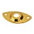 Chapa Para Jack Oval Com Relevo Metal Dourada - Imagem 2